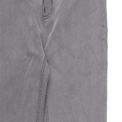Pull&Bear Womens Grey Cotton Skinny Jeans Size 14 L25 in Regular Zip