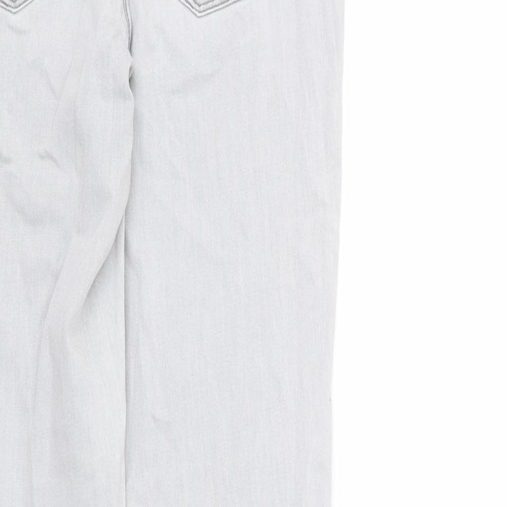 Oasis Womens Grey Cotton Skinny Jeans Size 8 L27 in Regular Zip - Crop