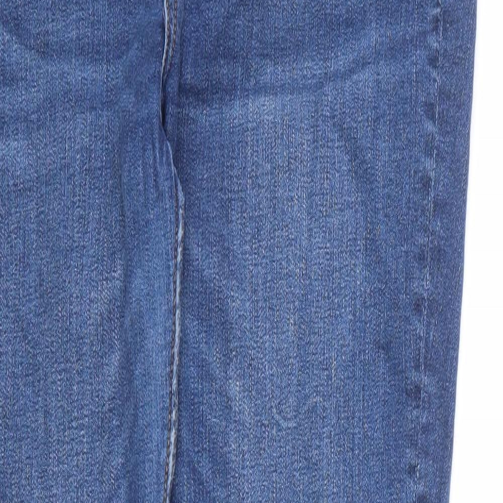 Monki Womens Blue Cotton Skinny Jeans Size 32 in L29 in Regular Zip