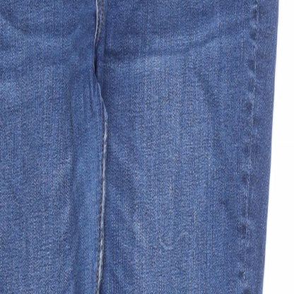 Monki Womens Blue Cotton Skinny Jeans Size 32 in L29 in Regular Zip