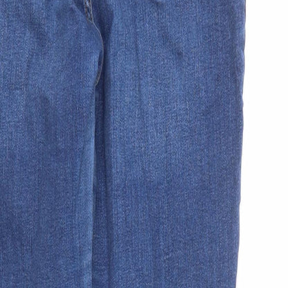 Monki Womens Blue Cotton Skinny Jeans Size 32 in L29 in Regular Zip