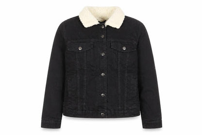 Denim & Co. Womens Black Jacket Size 6 Button