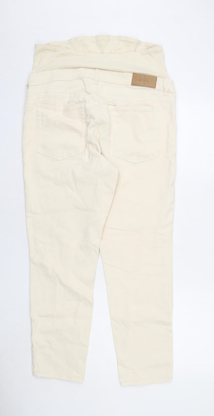 Womens UK Size L H&M Regular Fit Straight Beige Jeans