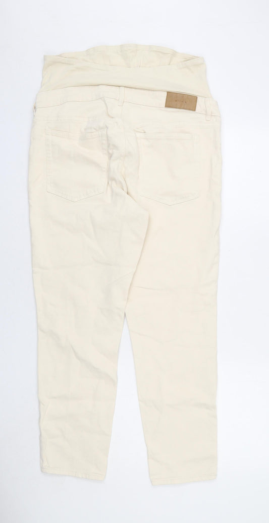 Womens UK Size L H&M Regular Fit Straight Beige Jeans