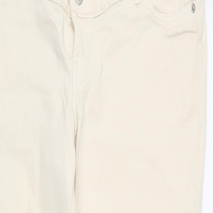 Womens UK Size L H&M Regular Fit Straight Beige Jeans