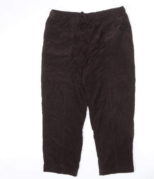 Womens UK Size 37 in EWM Regular Fit  Brown Trousers