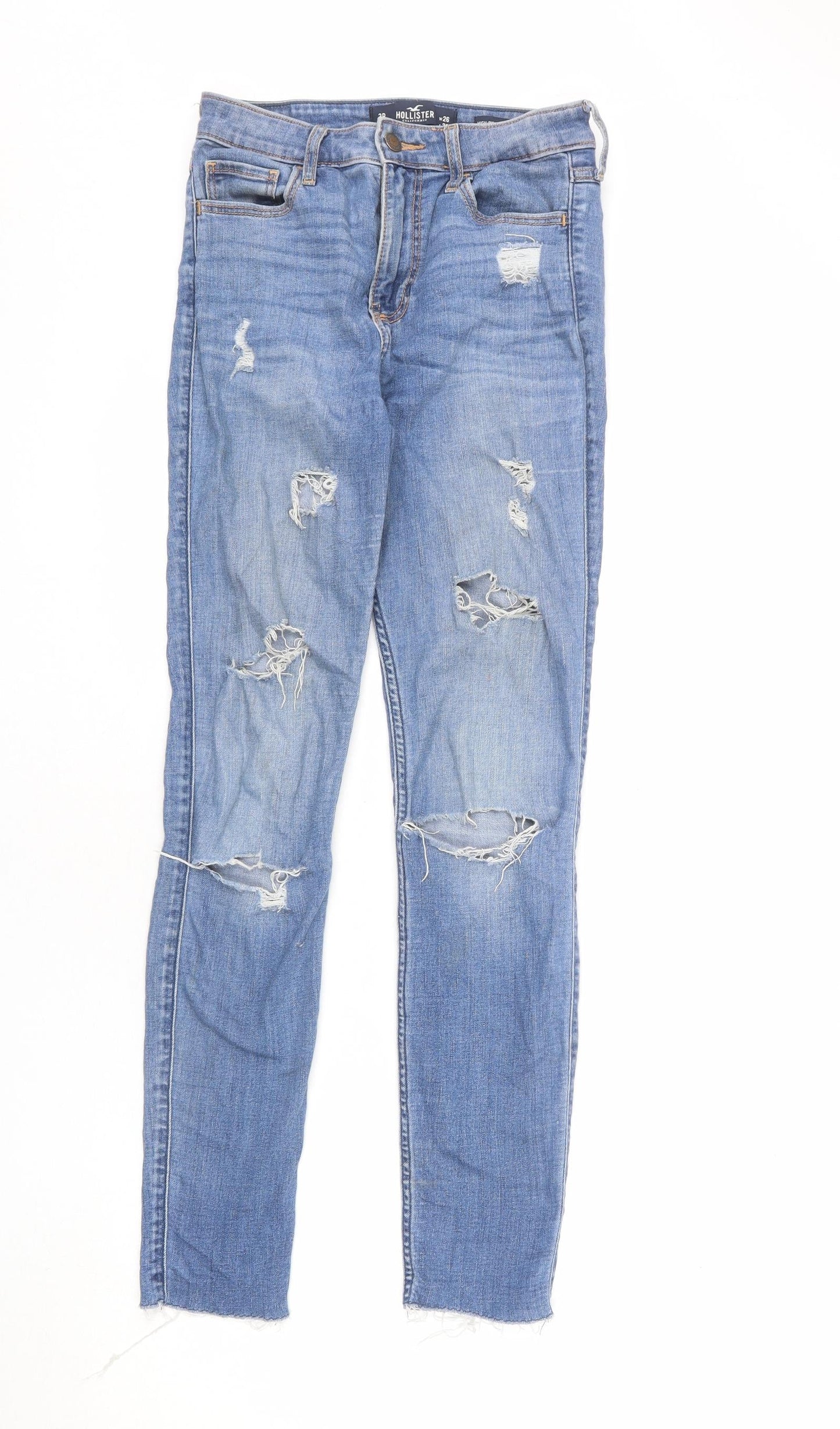 Hollister Womens Blue Cotton Skinny Jeans Size 26 in L32 in Regular Zip