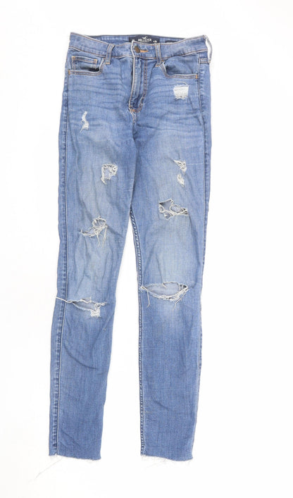 Hollister Womens Blue Cotton Skinny Jeans Size 26 in L32 in Regular Zip
