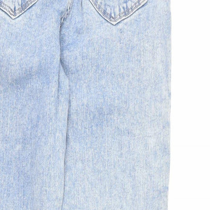 Gap Womens Blue Cotton Skinny Jeans Size 10 L30 in Regular Zip - Acid Wash Effect