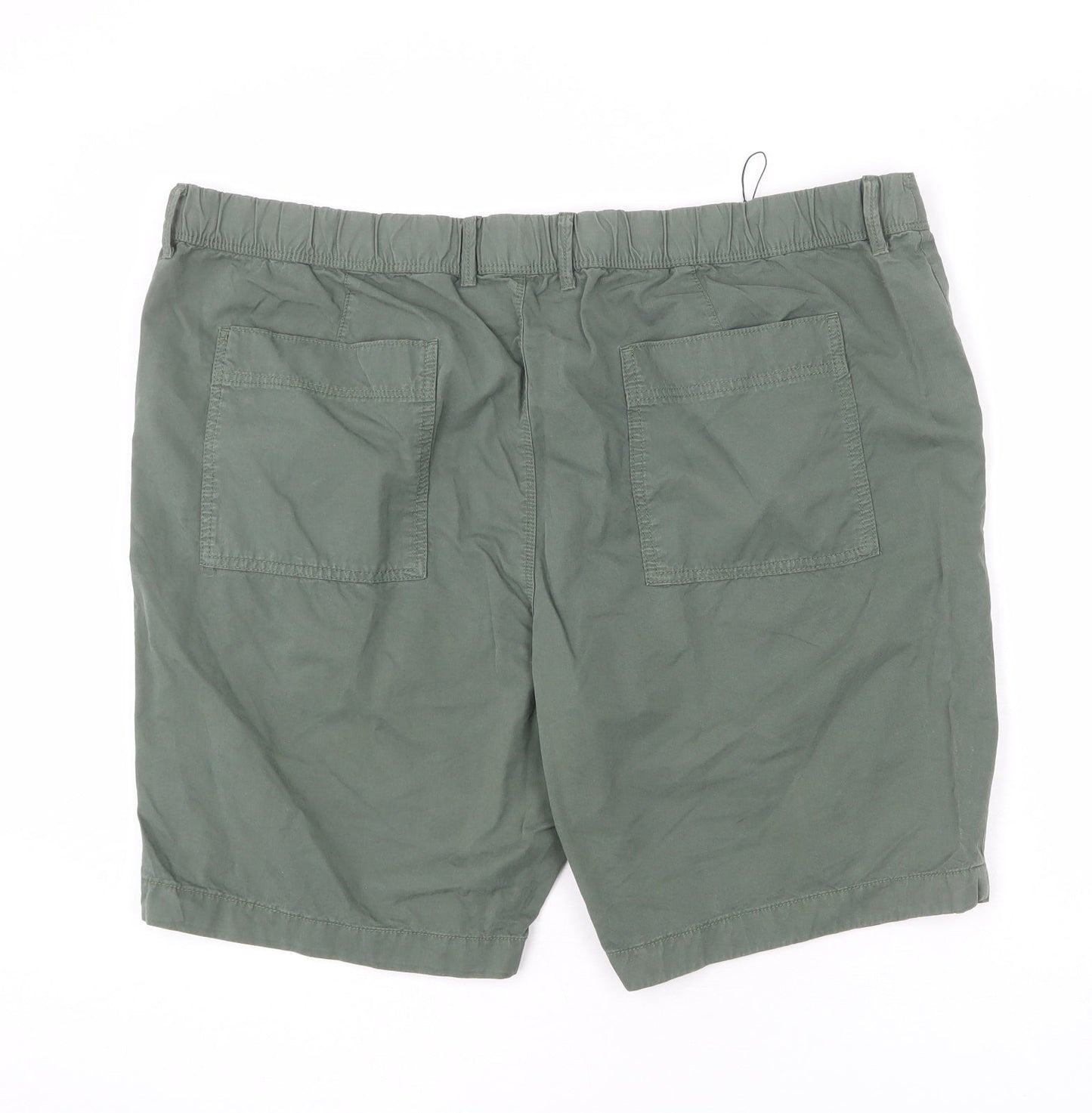Marks and Spencer Mens Green Cotton Chino Shorts Size 44 in L10 in Regular Zip