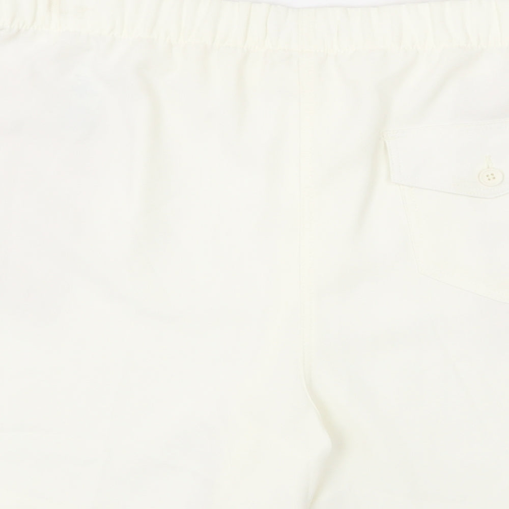 Marks and Spencer Womens Ivory Polyester Paperbag Shorts Size 18 L6 in Regular Pull On