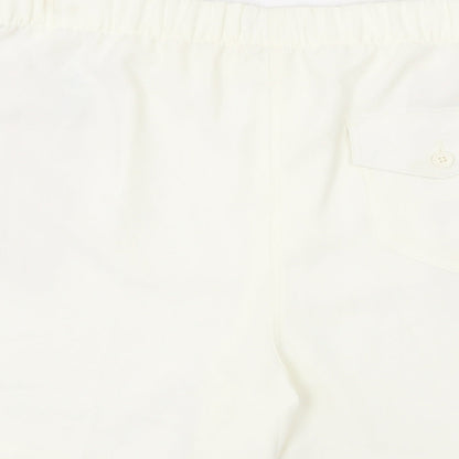 Marks and Spencer Womens Ivory Polyester Paperbag Shorts Size 18 L6 in Regular Pull On