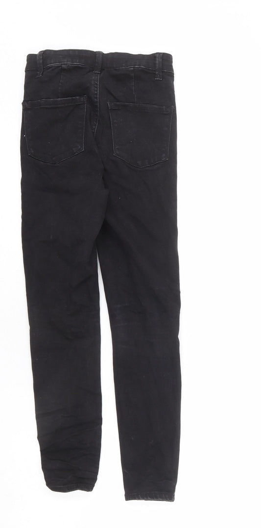 Denim & Co. Womens Black Cotton Skinny Jeans Size 6 L23 in Regular Zip