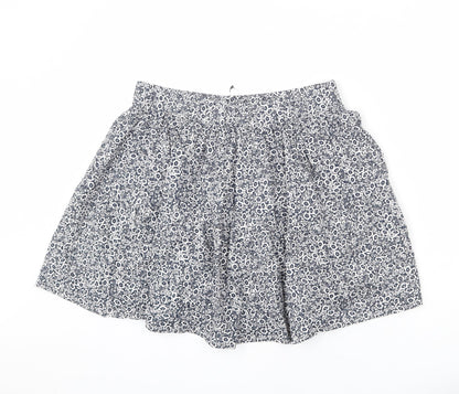 Marks and Spencer Womens Blue Floral Cotton Flare Skirt Size 14