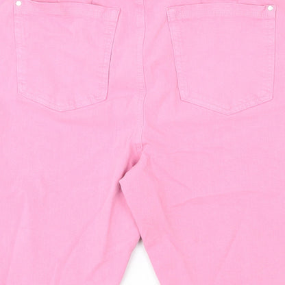 Marks and Spencer Womens Pink Cotton Bermuda Shorts Size 40 L12 in Regular Zip