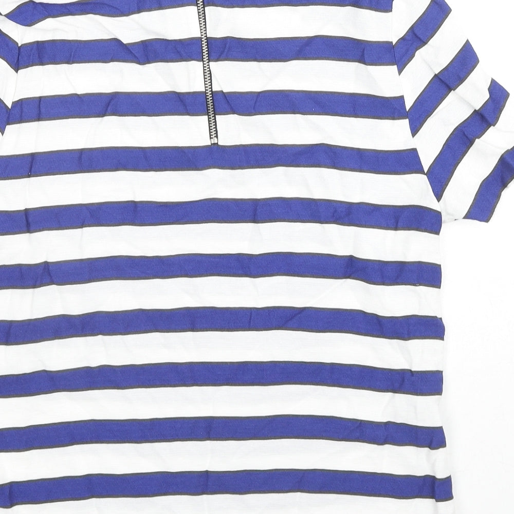 Womens UK Size 10 H&M Blue Basic T-Shirt