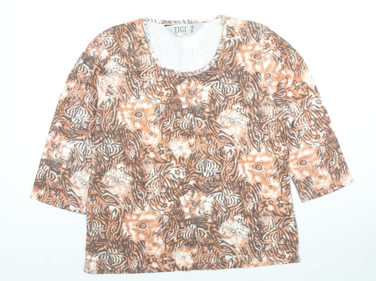 Womens UK Size 14 TIGI Beige Basic Blouse