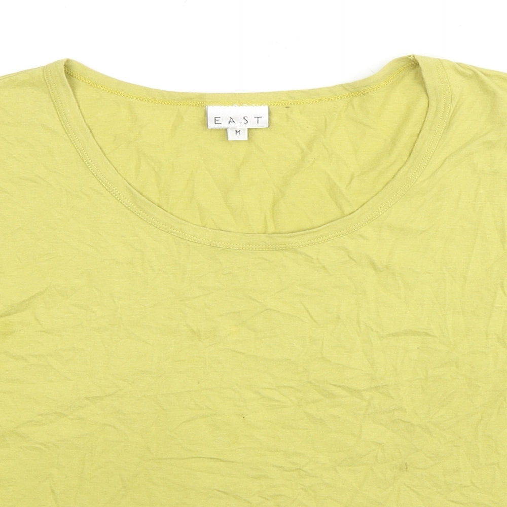 EAST Womens Green Cotton Basic T-Shirt Size M Round Neck