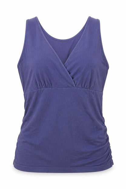 As Quith London Womens Blue Cotton Basic Tank Size L V-Neck