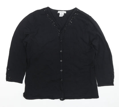 Womens UK Size M Paraphrase Black Cardigan Jumper