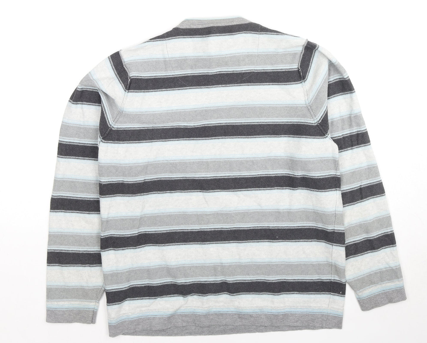 NEXT Mens Multicoloured Round Neck Striped Cotton Pullover Jumper Size S Long Sleeve