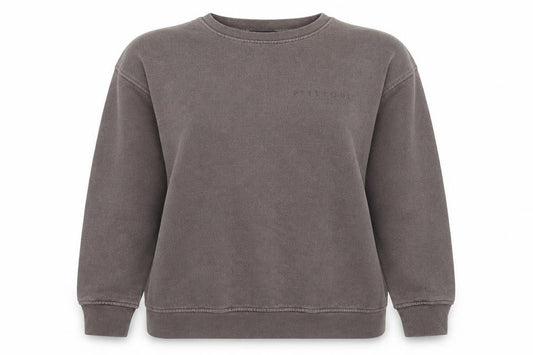 PRETTYLITTLETHING Womens Brown Cotton Pullover Sweatshirt Size M Pullover - Logo, Unisex