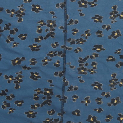Thought Womens Blue Animal Print Cotton Pullover Sweatshirt Size 12 Pullover - Leopard Print