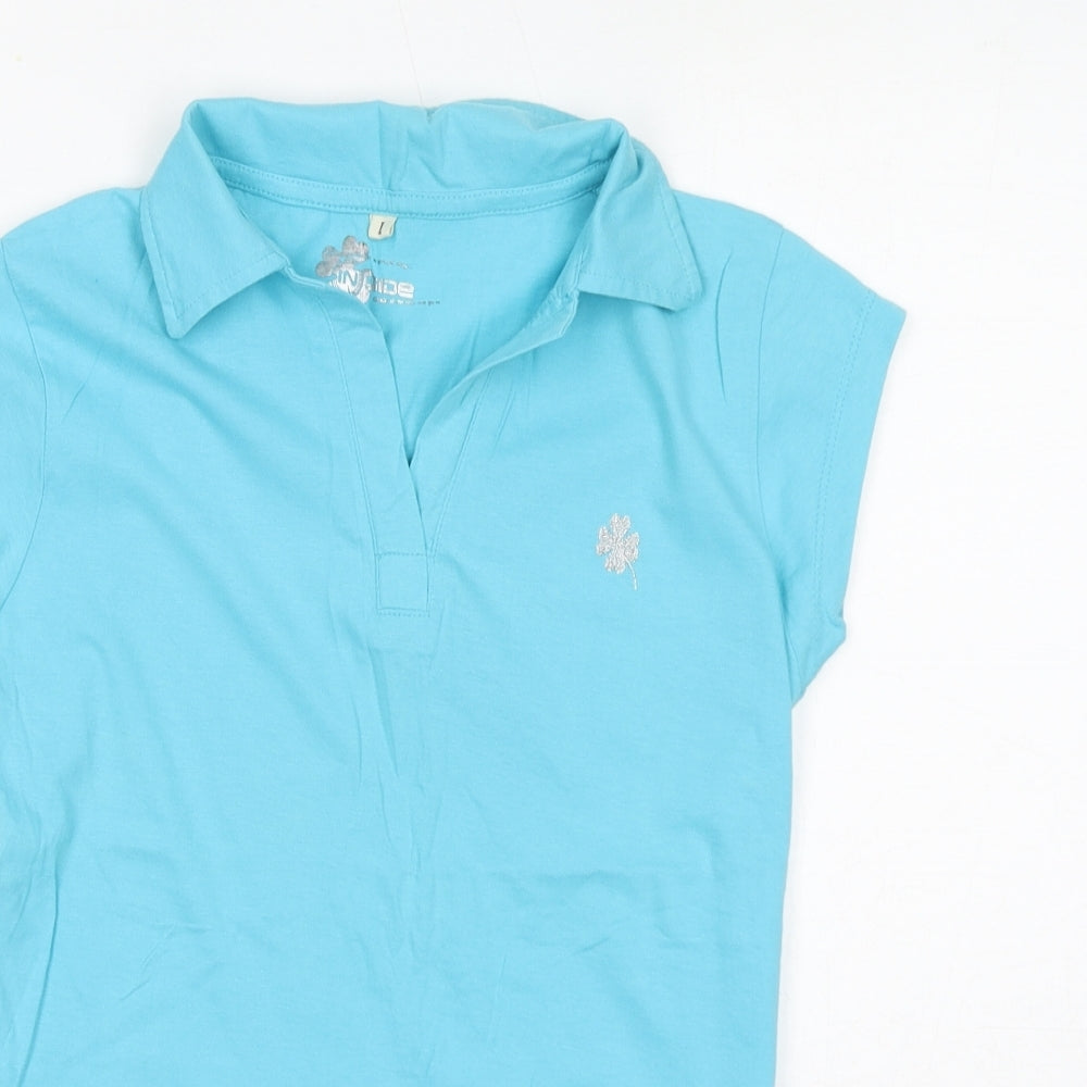 Womens UK Size L INSIDE Blue Basic T-Shirt