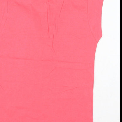 Womens UK Size L INSIDE Pink Basic T-Shirt