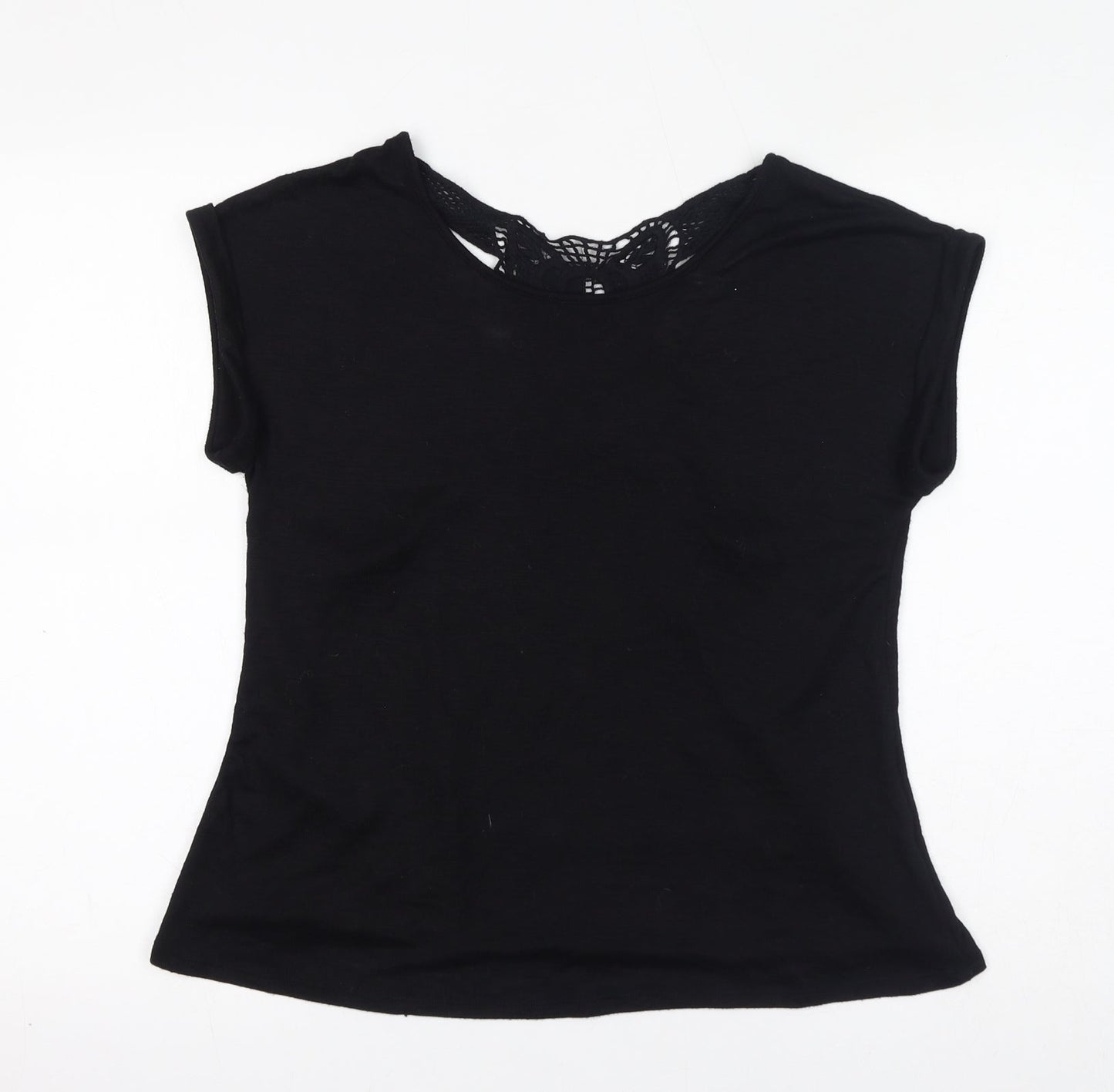 Womens UK Size 10 New Look Black Basic T-Shirt