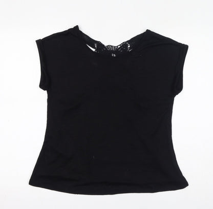 Womens UK Size 10 New Look Black Basic T-Shirt