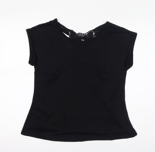 Womens UK Size 10 New Look Black Basic T-Shirt