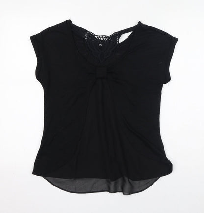 Womens UK Size 10 New Look Black Basic T-Shirt