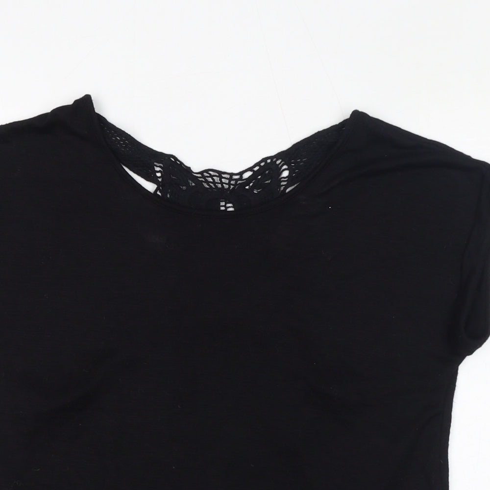 Womens UK Size 10 New Look Black Basic T-Shirt