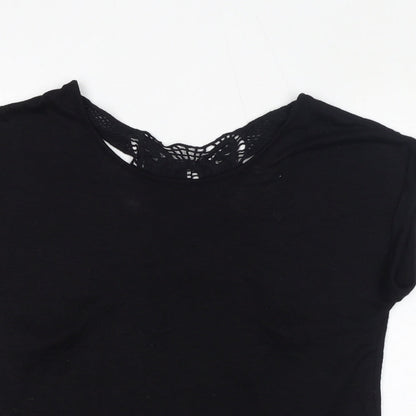 Womens UK Size 10 New Look Black Basic T-Shirt