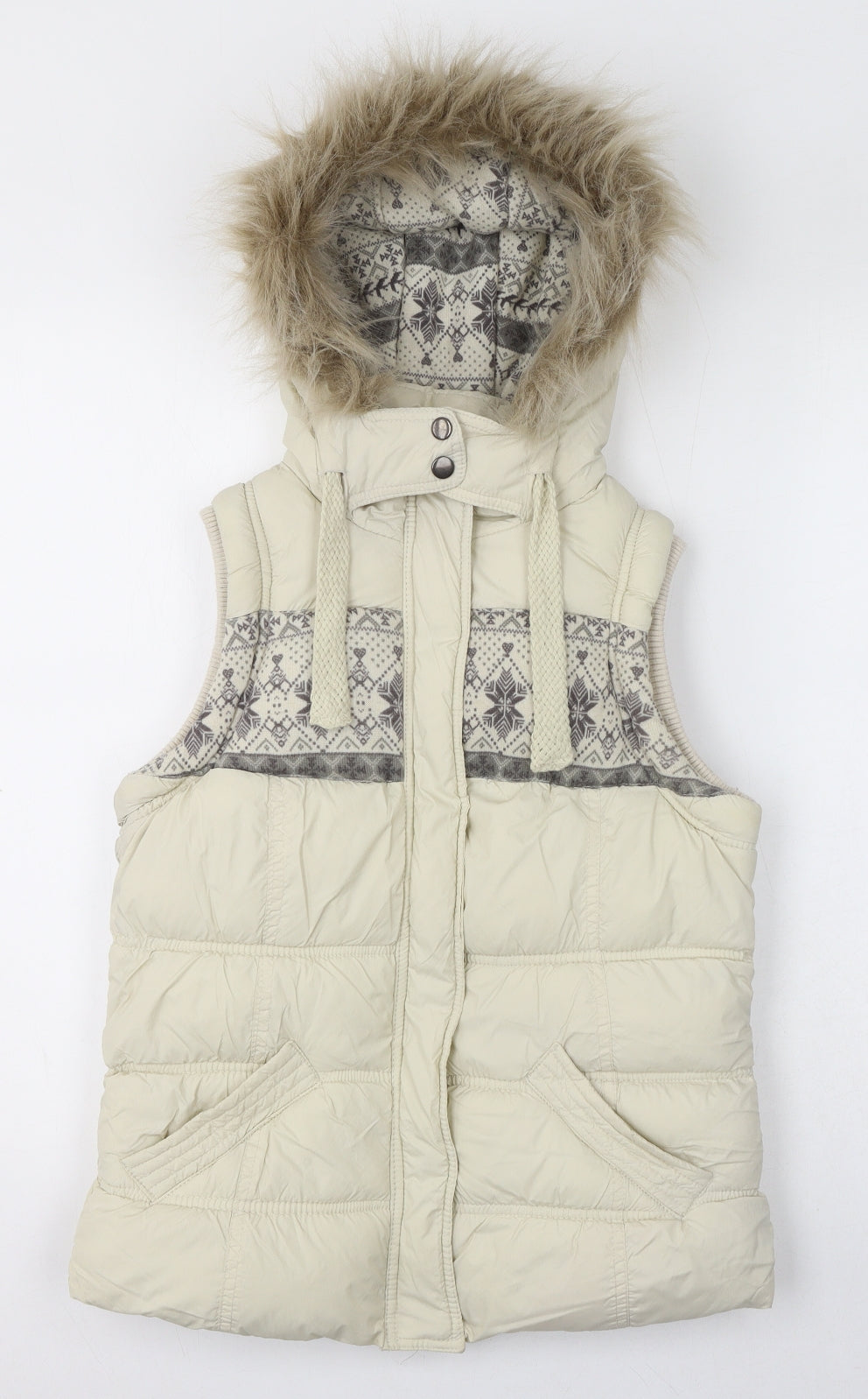 Womens UK Size 10 New Look Beige Gilet