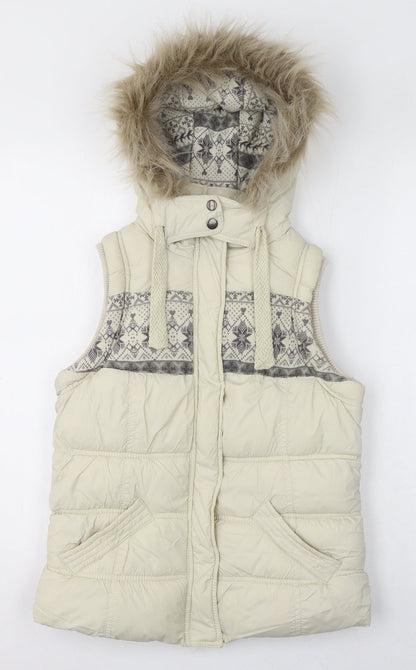 Womens UK Size 10 New Look Beige Gilet