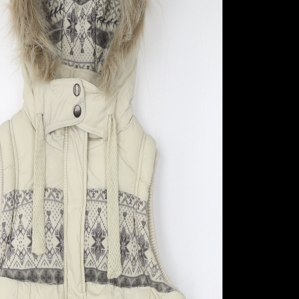 Womens UK Size 10 New Look Beige Gilet