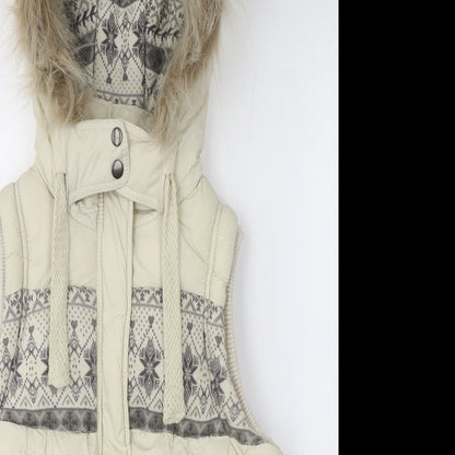 Womens UK Size 10 New Look Beige Gilet