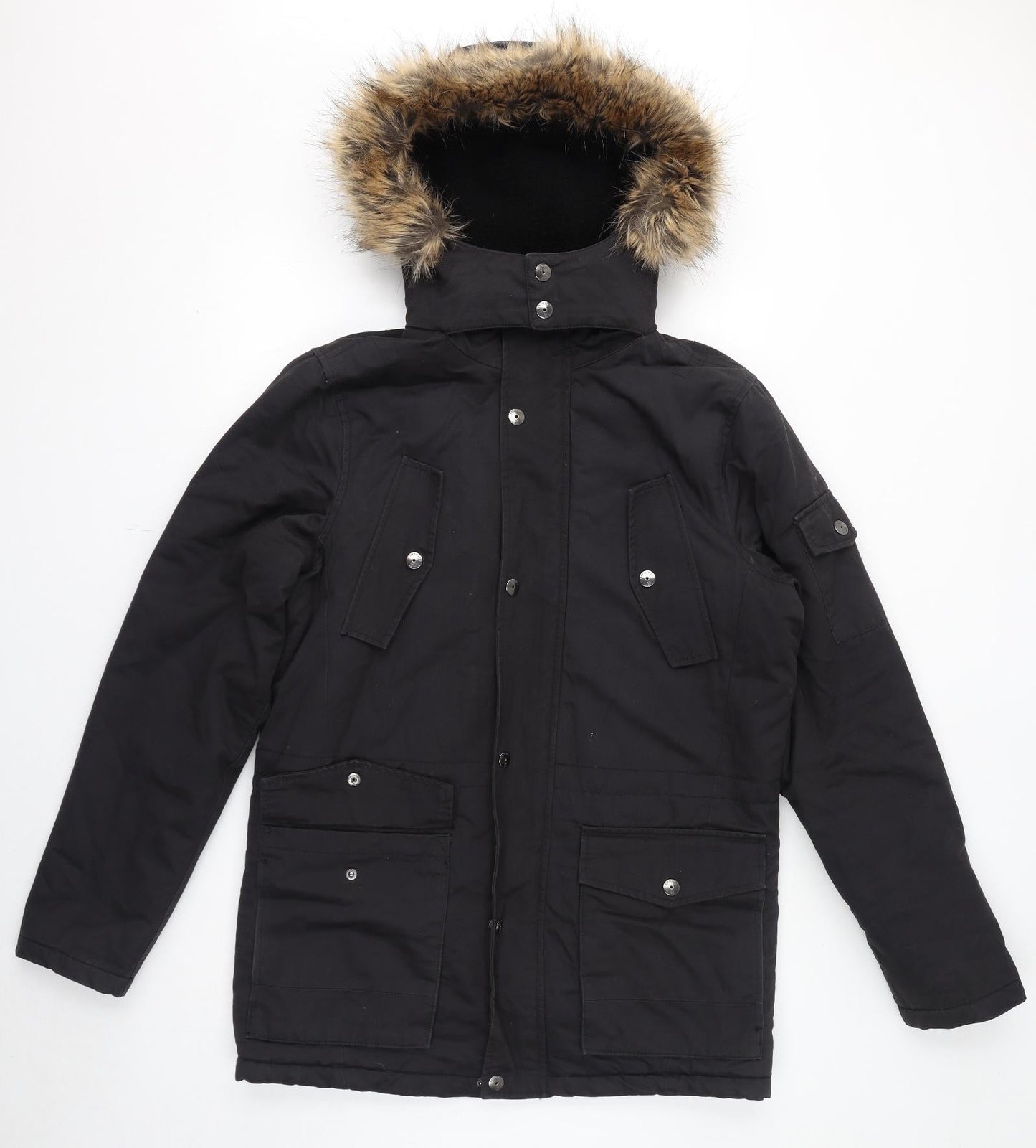 Womens UK Size S NEXT Black Parka Coat