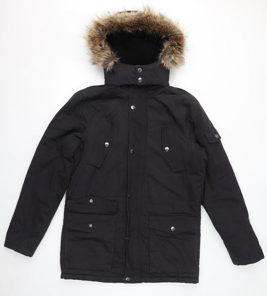Womens UK Size S NEXT Black Parka Coat