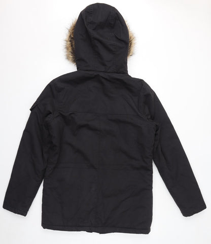 Womens UK Size S NEXT Black Parka Coat
