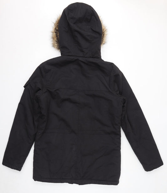 Womens UK Size S NEXT Black Parka Coat