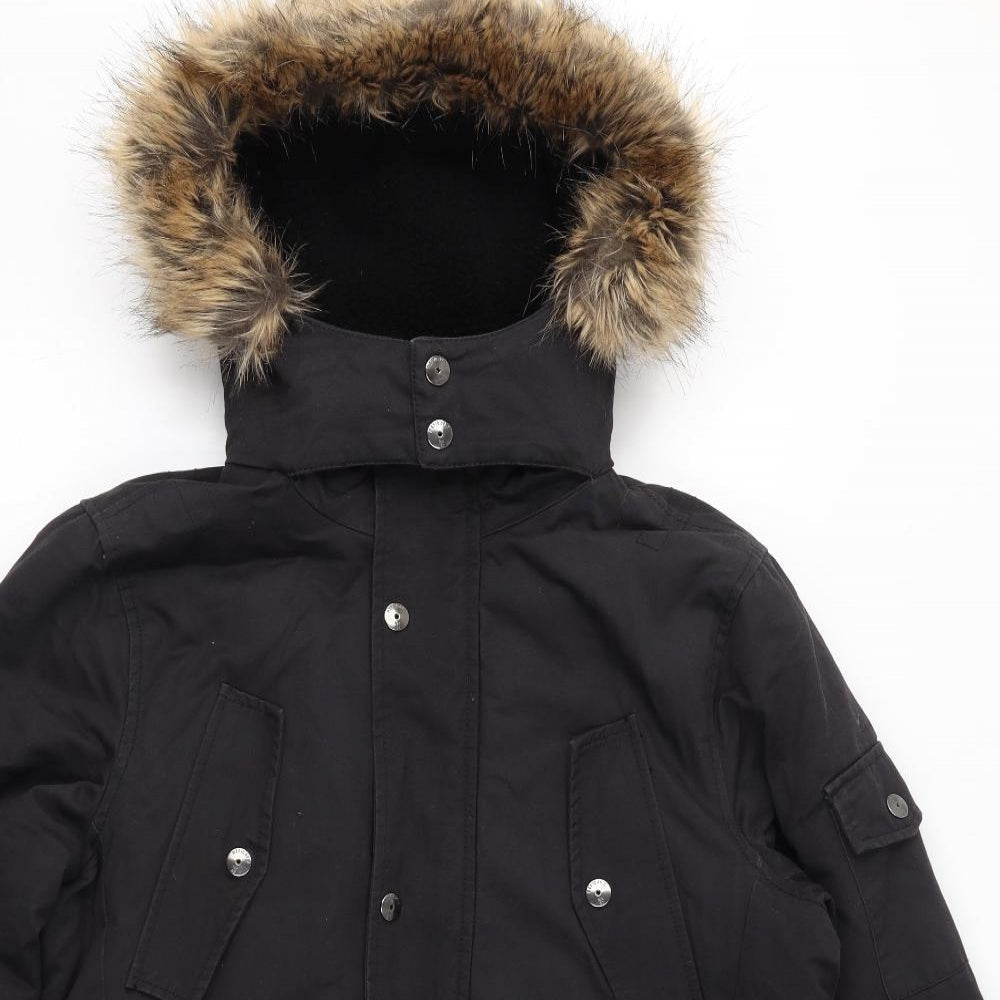 Womens UK Size S NEXT Black Parka Coat