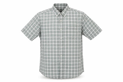 Red Herring Mens Green Check Cotton Button-Up Size M Round Neck Button