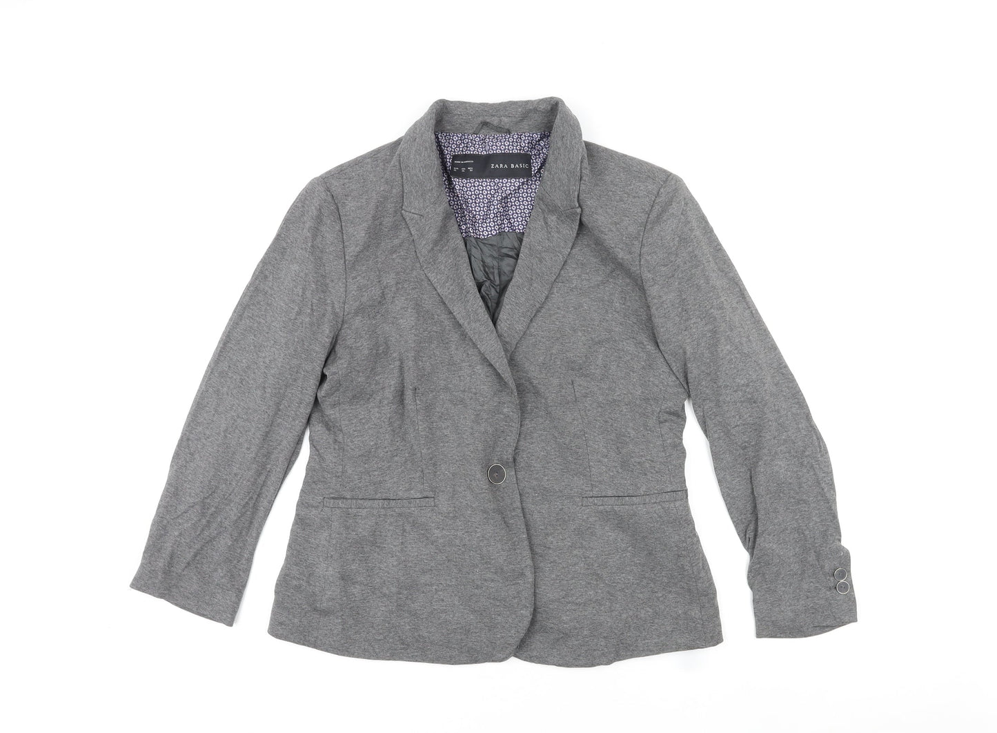 Zara Womens Grey Acetate Jacket Blazer Size XL