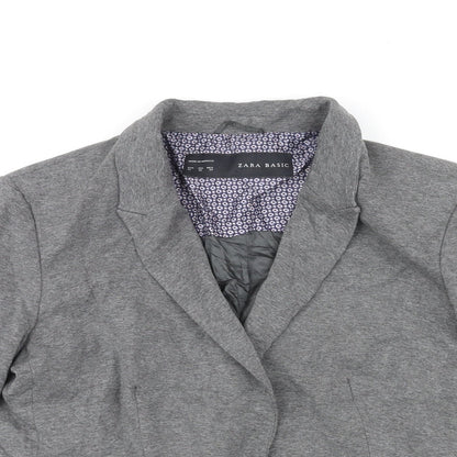 Zara Womens Grey Acetate Jacket Blazer Size XL