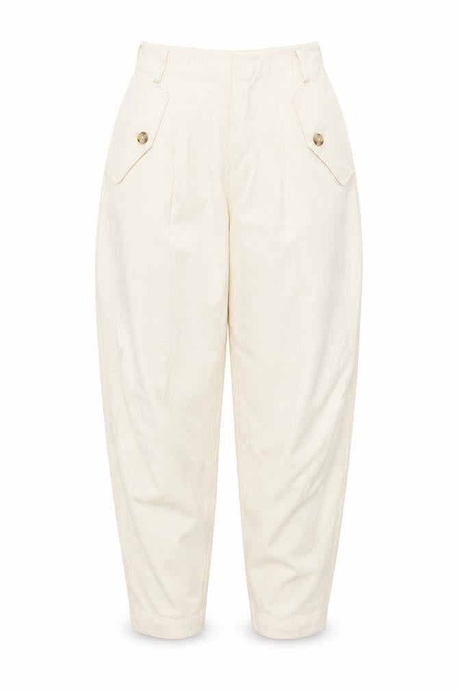 Womens UK Size 6 Mango Regular Fit Carrot Ivory Trousers