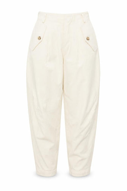 Womens UK Size 6 Mango Regular Fit Carrot Ivory Trousers
