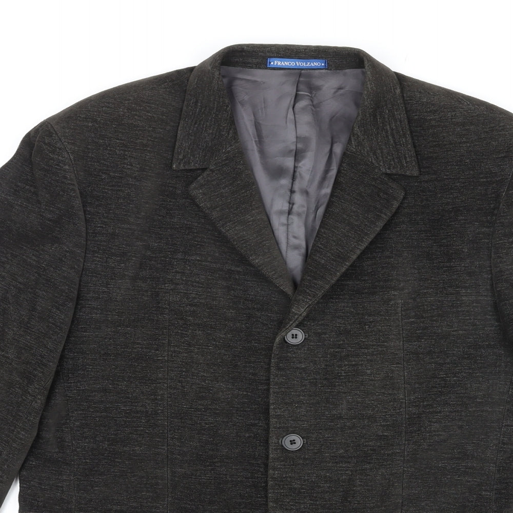 Franco Folzano Mens Green Cotton Jacket Suit Jacket Size 50 Regular